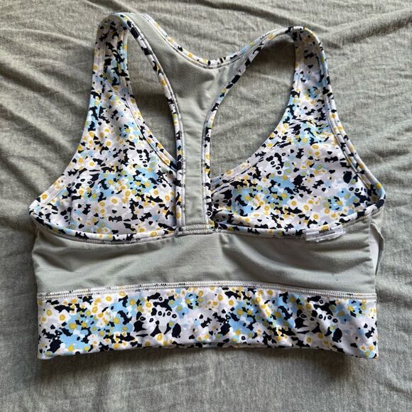 Sz XS Gap Fit Activewear Sportsbra Blue and Yellow Paisley Print - Picture 5 of 6